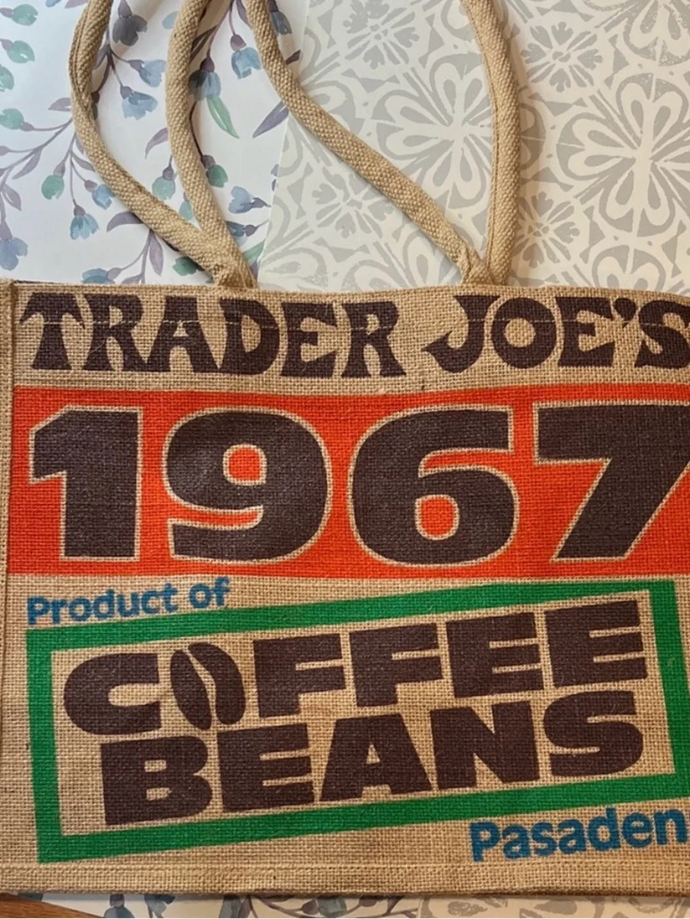 Trader Joe's  Coffee Beans Tote Bag - Retro 1967 Graphic